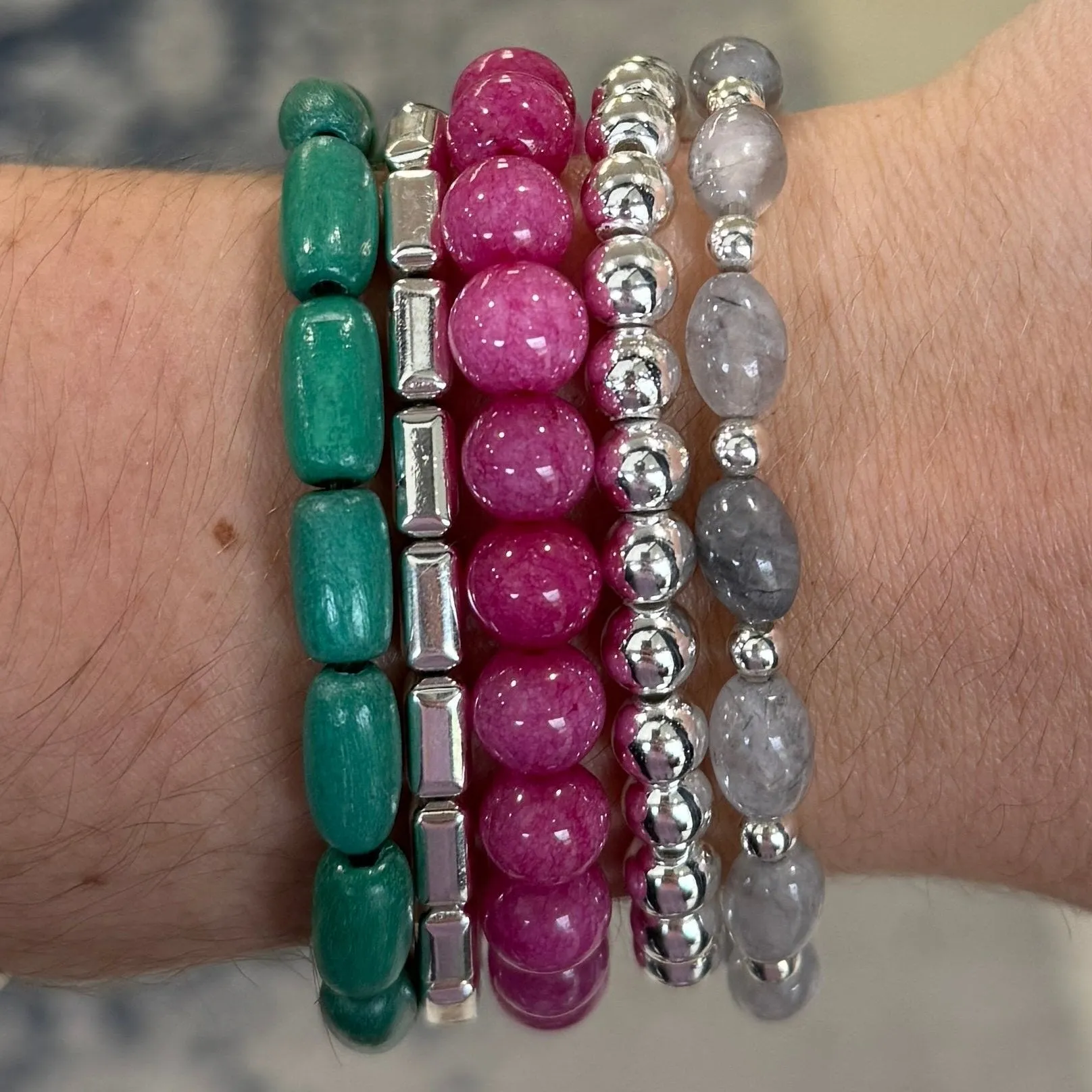 Violet Raspberry Jade 8mm Bracelet