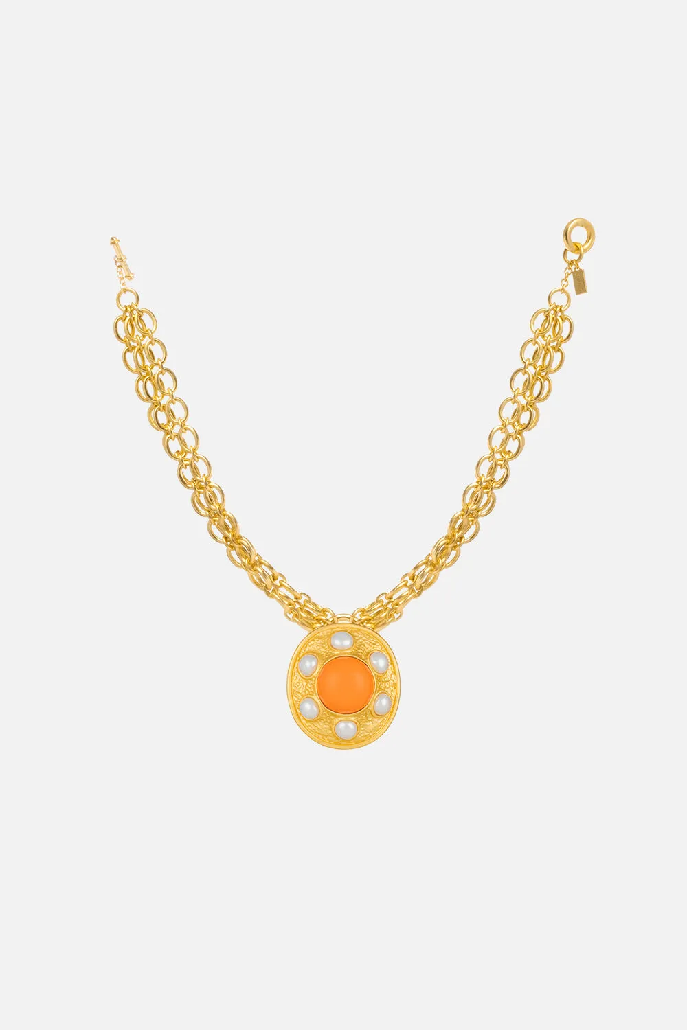 VIVIENNE ORANGE CORAL NECKLACE MULTI