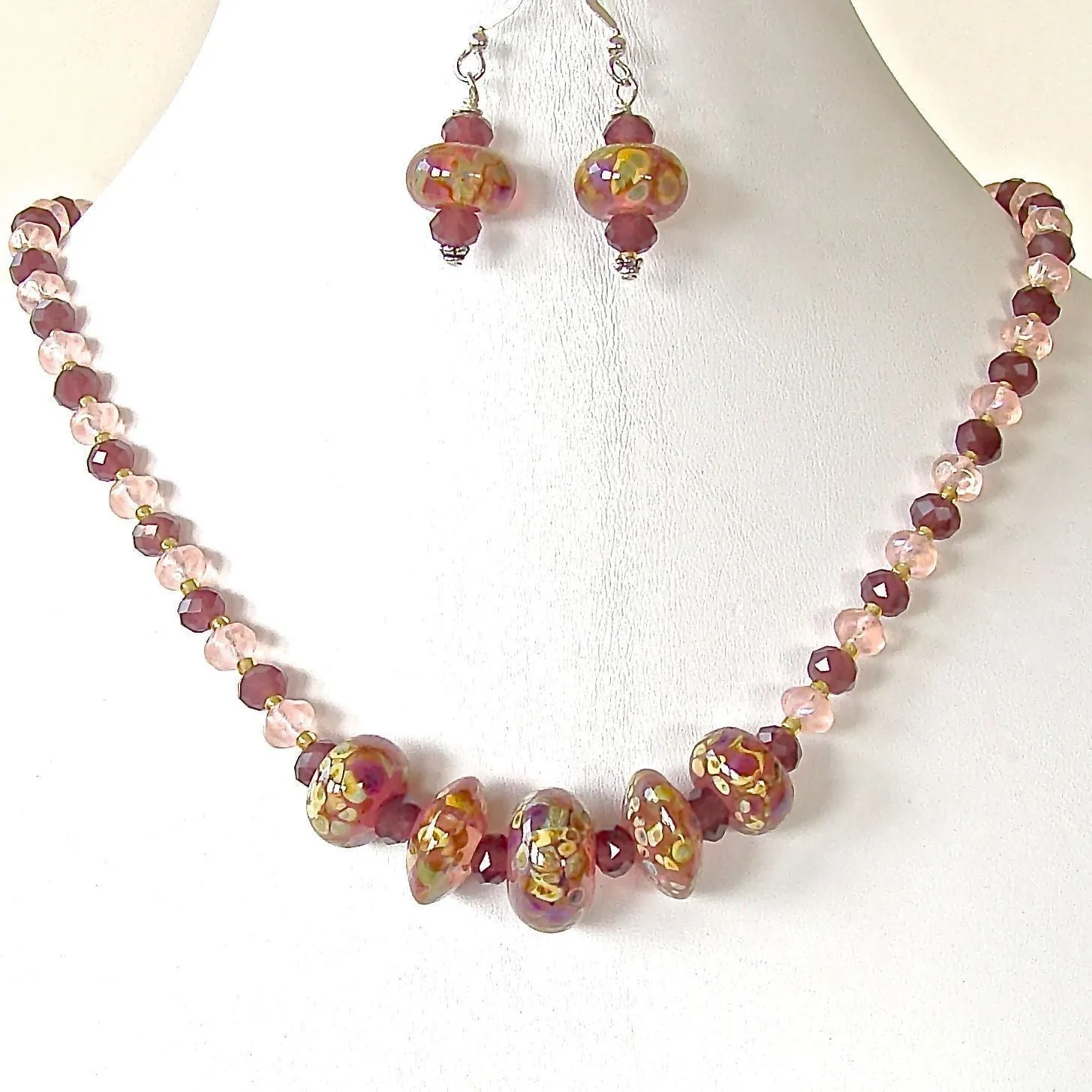 Wassily: Art Glass Beaded Necklace Set