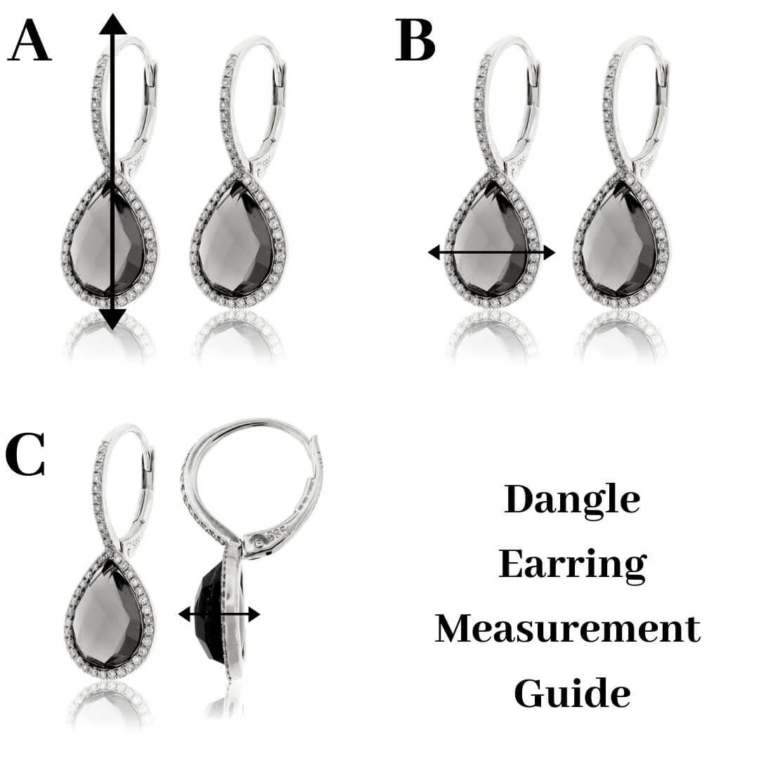 White Gold Diamond Disc Dangle Earrings