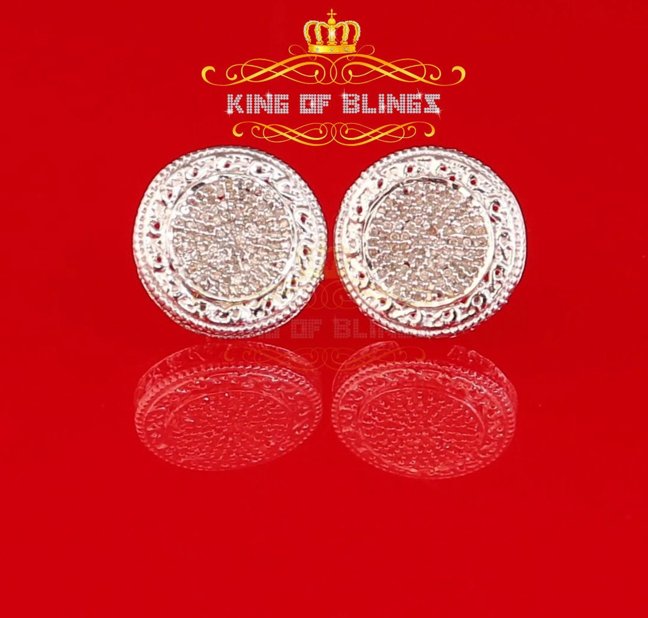 Women's stud in 925 Sterling Silver Carat Round Diamond Stud Men's Earrings