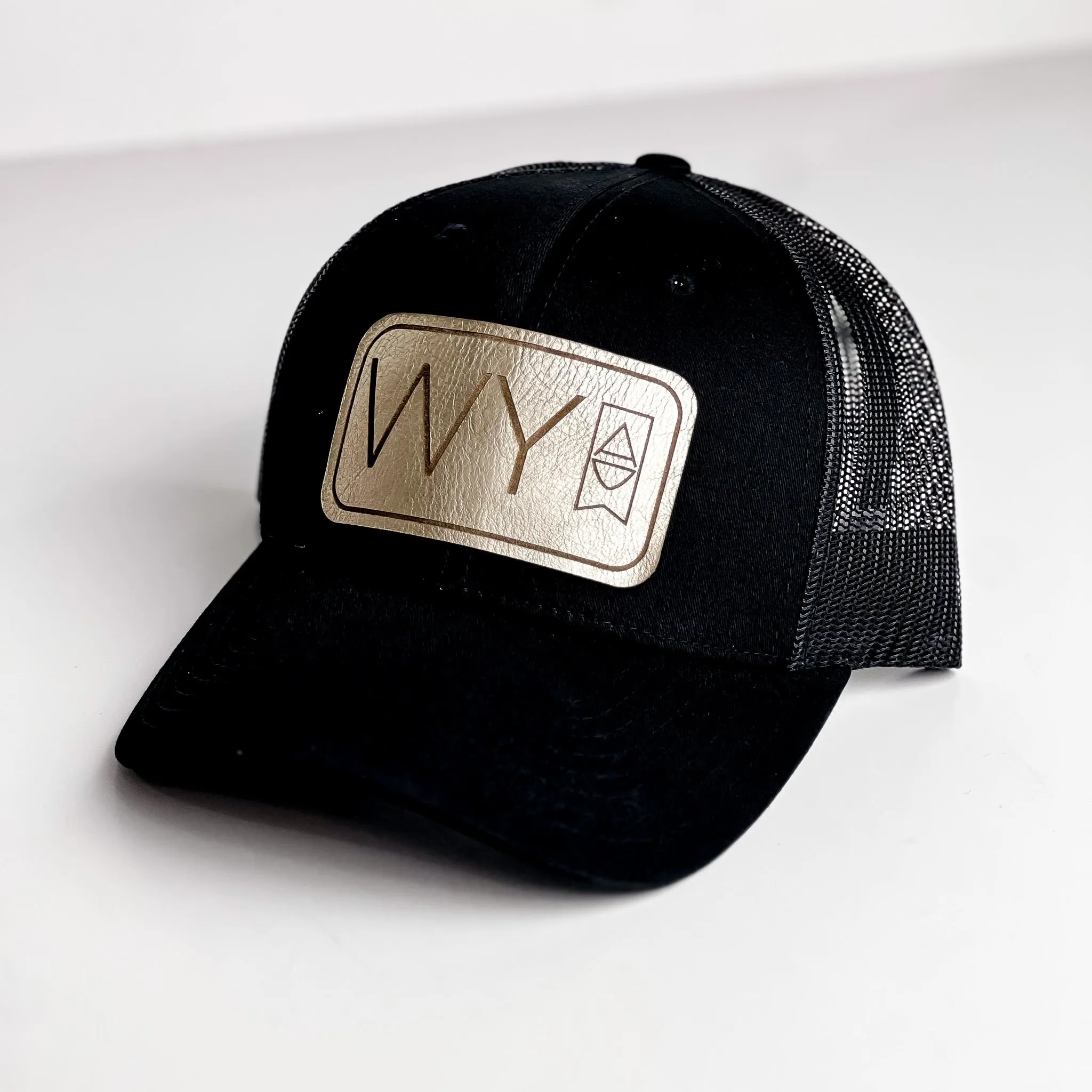 WY Trucker Hat | Black   Platinum Patch