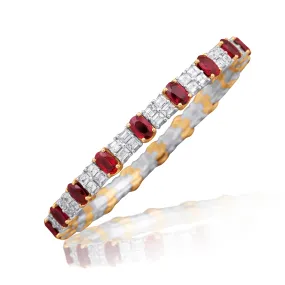 Xpandable™ diamond and ruby bracelet